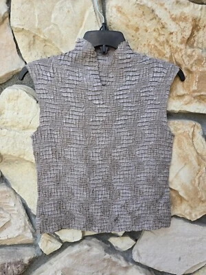 De colección Años 90 Y2K Plisado Arrugas Arrugas Plisado Crepé Fruncido Cuello Alto Foto 1 de 2