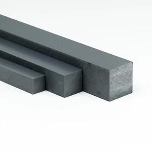 PVC Vierkant 50x50mm grau Länge wählbar PVC-U 4-kant Stab Kunststoff Stange - Bild 1 von 4