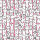 Feline Drive Fabric MEOWGICAL A Pawsome Bunch Pink (18"x22") FQ