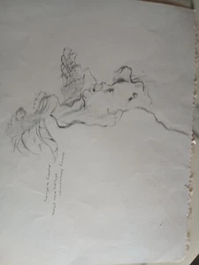 Henry & Audrey Koehler Signed 1971 Merry Christmas Sketch HR/Roma 13.5" X 10.5" - Picture 1 of 8