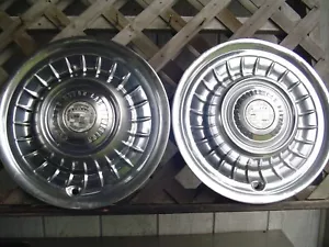 TWO 1958 1959 CADILLAC CADY ELDORADO FLEETWOOD HUBCAPS WHEEL COVERS VINTAGE - Picture 1 of 10