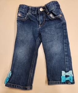 Gymboree Glamorous Friends Blue Bow Jeans Size 12-18 Months EUC - Imagen 1 de 4