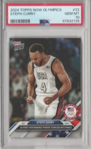 STEPH CURRY 2024 TOPPS NOW OLYMPICS #22 PSA 10 GEM MINT USA OLYMPIC TEAM 36 PTS. - Picture 1 of 2