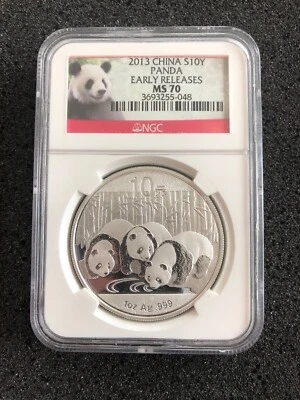 New 2013 Chinese Silver Panda 1oz Early Releases NGC MS70 - Low Number - Image 1 of 4