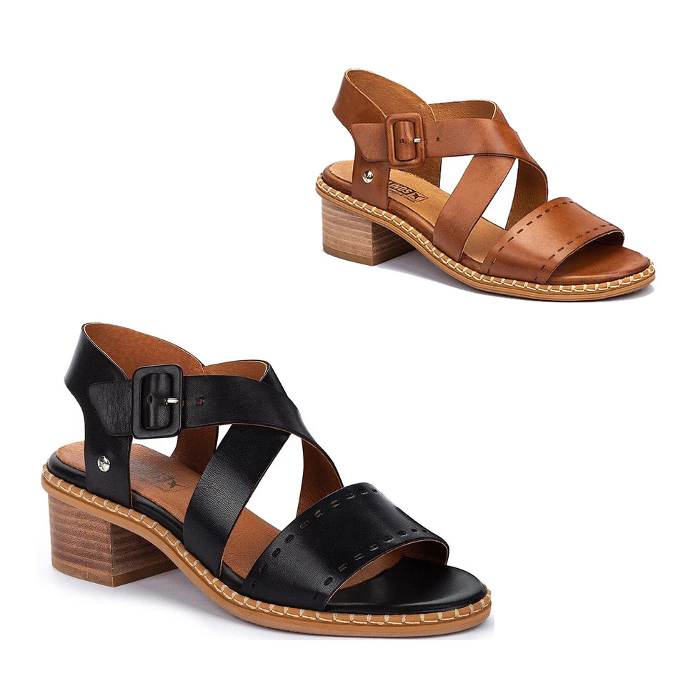 Sandalias de tacón Pikolinos Blanes de cuero para mujer - cuero negro Foto 1 de 1