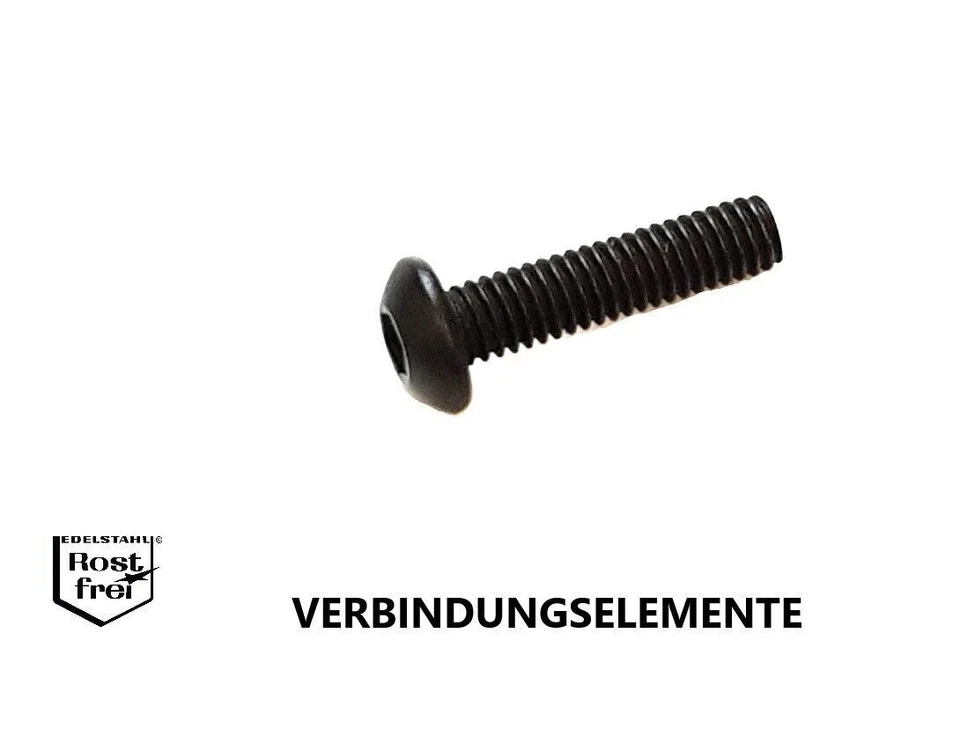Schwarze Edelstahl Linsenkopfschrauben ISO 7380 EDELSTAHL A2 SCHWARZ M2-M10 - Bild 1 von 1