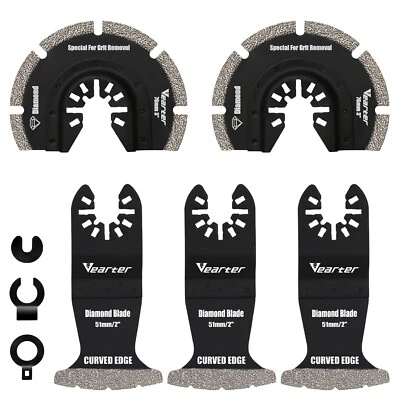 5x Multitool Oszillierende Sägeblatt Set Für Hohlziegel Zement weiche Fliesen - Bild 1 von 4