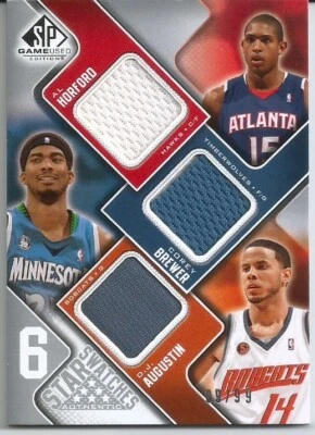2009-10 SP Game Used Six Star Swatches Augustin/Brewer/Horford/Durant and More - Image 1 of 4