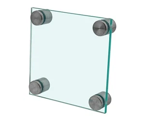 Wandschild Halter 6" x 6" Euro Stil Quadratischer Rahmen mit Edelstahl Abstandshaltern - Bild 1 von 4