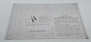 LIONEL #3619 RECONNAISSANCE COPTER CAR INSTRUCTIONS Print Paper Copy - Picture 1 of 2