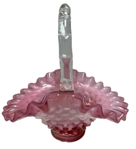 "Cesta opalescente de arándano Hobnail vintage de 8" - Imagen 1 de 15