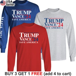 Langarm-T-Shirt Trump Vance 2024 Präsident VP Wahlkampf MAGA BTR07 - Bild 1 von 28