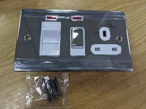 GU4501WPC Herdsteuerung 13A Steckdose Chrom poliert weiß innen mit... - Bild 1 von 2