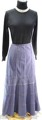 TSD NEW Two Star Dog maxi Swing distressed cut up long Blue Flare Skirt SIZE M - Image 1 of 4