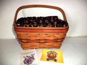 Longaberger Boo Basket 1994 con forro y protector ~ ¡Genial! 11" X 7" X 5" - Imagen 1 de 3