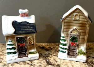 Otagiri Keramik Salz & Pfefferstreuer Weihnachten Winter Haus Landhaus Vintage - Bild 1 von 10