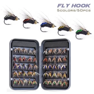 50pcs/box Handmade Fly Fishing Flies, for Stream Fishing Trout Bass  Fly Fishing - Picture 1 of 7