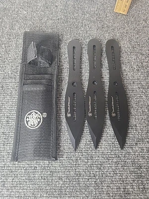 Juego de 3 cuchillos de lanzamiento Smith & Wesson hoja de espiga completa con funda Foto 1 de 4