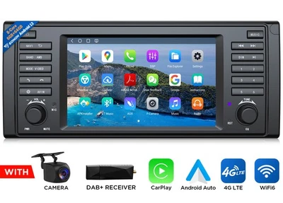 DAB+ 6+64GB Autoradio Android 13 GPS Navi Navigation CarPlay DSP für BMW 5er E39 - Bild 1 von 4