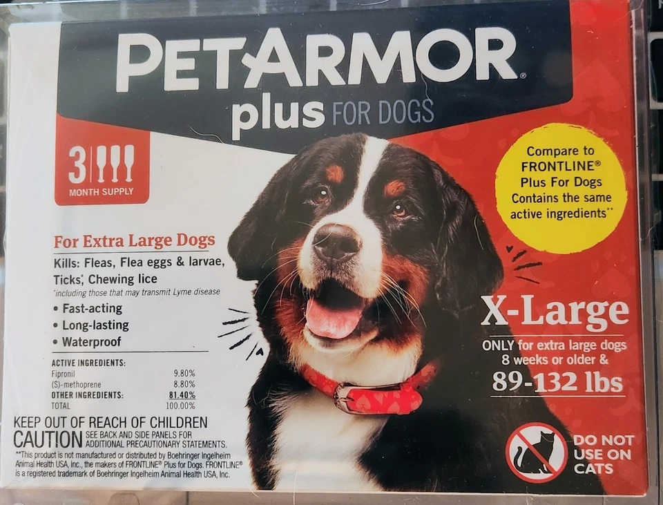 Pet Armor Plus para perros extra grandes 89-132 lb 3 aplicadores caducidad: 27/03 nuevo Foto 1 de 3
