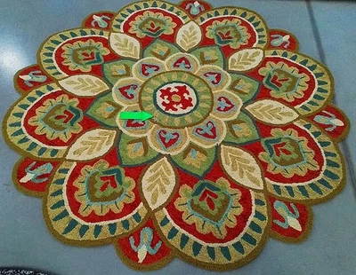 RED / TAUPE 6'-0" x 6'-0" Back Stain Rug, Reduced Price 1172785531 NOV604Q-6R - Image 1 of 4