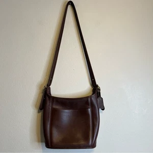 Vintage Coach 9816 Slim Duffle Medium Mahagoni Braun Leder Tasche - Bild 1 von 16