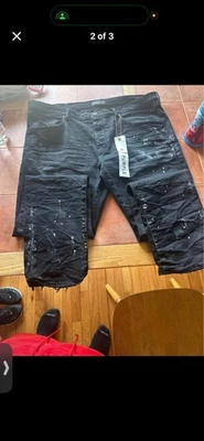 Pantalones de mezclilla P001 con salpicaduras de pintura envejecida marca púrpura nuevos sin etiquetas - para hombre 40W x 36L - ¡BONITOS! Foto 1 de 3