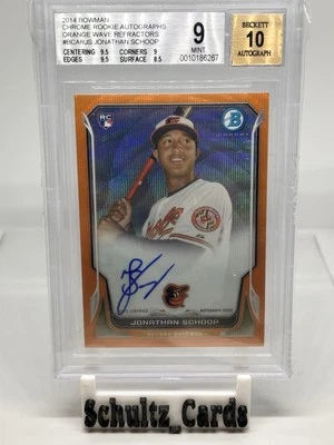 Bowman Chrome Jonathan Schoop 2014 refractor naranja coincidencia de color automático radiocontrol/25 9 Foto 1 de 3