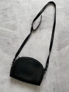 A.P.C Mini Half Moon Bag Smooth Leather Women Top Handle Shoulder Hand Bag Origi - Picture 1 of 10