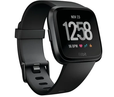 Fitbit Versa Limited Edition schwarz + zusätzlich graues Armband NEU - Bild 1 von 3