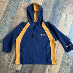 Felpa con cappuccio Nike ragazzo M 10/12 arancione navy swoosh basket mezza zip vintage Y2K - Foto 1 di 8
