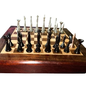 Brass Art Deco Chess Pieces (No board) *Read* Beautiful, Vintage - Picture 1 of 7