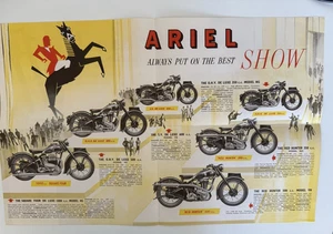 Vintage 1950s Ariel De Luxe Square Four Red Hunter Motorcycle Sales Brochure - Bild 1 von 4