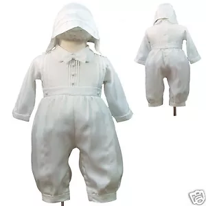 Mono largo blanco E41 4 bebé niño pequeño y niño iglesia bautizando bautismo 0M-30M - Imagen 1 de 8