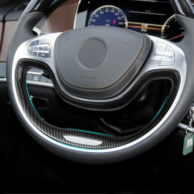 Carbon Texture Steering Wheel Cover For Mercedes-Benz S-Class S320 S400 14-2017 - Image 1 of 4