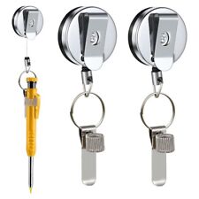 Retractable Pull with Belt Clip Lanyard Key Ring Creative Pen Pencil Holder