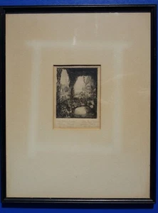 WILLIE REED ROWE Vieux Carre ' Our Balcony Garden' New Orleans Etching - Picture 1 of 4