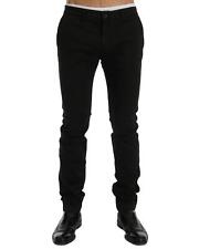 GF Ferre Slim Fit  Cotton Stretch Pants  - Black