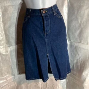 TOMMY JEANS button fly front slit denim skirt 9 - Picture 1 of 10