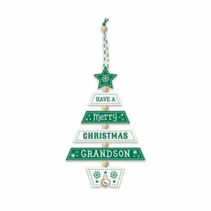 Christmas Tree Decoration - Grandson 269800021 Wooden Hand Crafted - Picture 1 of 4