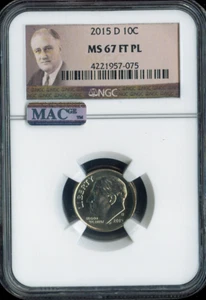 2015 D Roosevelt Dime NGC MS67 FT PL MAC QUALITY✔️ - Picture 1 of 2