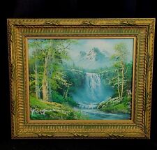 Eugene Kingman Waterfall Landscape Oil Painting in Frame 10x12" Including Frame