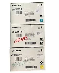 3x SHARP MX-C30GT-B MX-C30GT-C MX-C30GT-Y MX-C30 Toner f. MX-C250 C301 B-Box - Bild 1 von 1