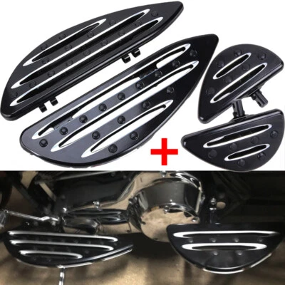 Front & Rear Floorboards Foot Pedal Peg For Harley Road King Glide Softail Dyna - Image 1 of 4