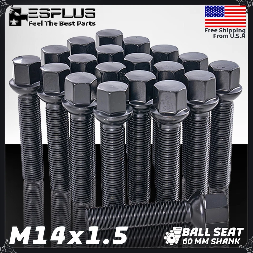 10 pernos Bentley 14x1,5 negros 60 mm aptos para Arnage/Azure/Brookland con espaciador 30-34 Foto 1 de 4