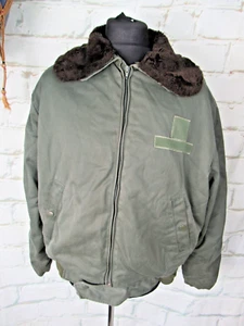 French Air Force Flight Bomber Jacket with removable fur collar size 112C - Picture 1 of 11