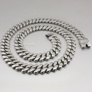 Stainless Steel Huge Heavy Chain Necklace Mens Punk Jewellery 5D007NC 18"~36" - Picture 1 of 15