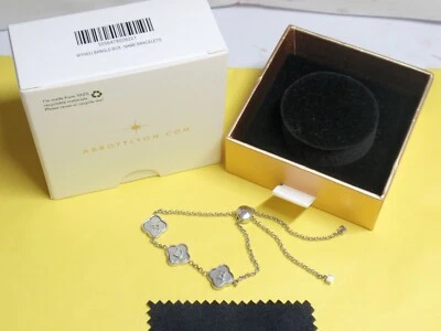 ** Genuine ABBOTT LYON CLOVER PERSONLISED SILVER BRACELET ** - Image 1 of 4