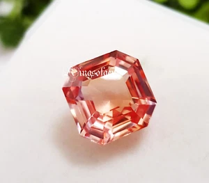 Certified 10.70 Ct Natural Pink Morganite Square Ring Size Loose Gemstone - Picture 1 of 6