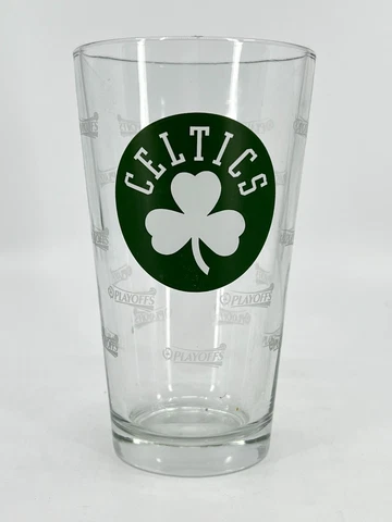 Boston Celtics Playoffs Etched Drinking Pint Glass 16 oz NBA  Beer Cover